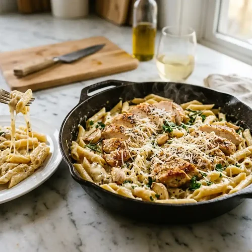 Creamy Garlic Chicken Pasta Skillet 5 Creamy Garlic Chicken Pasta Skillet