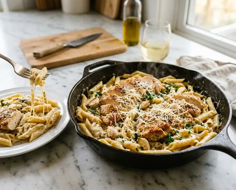 Creamy Garlic Chicken Pasta Skillet