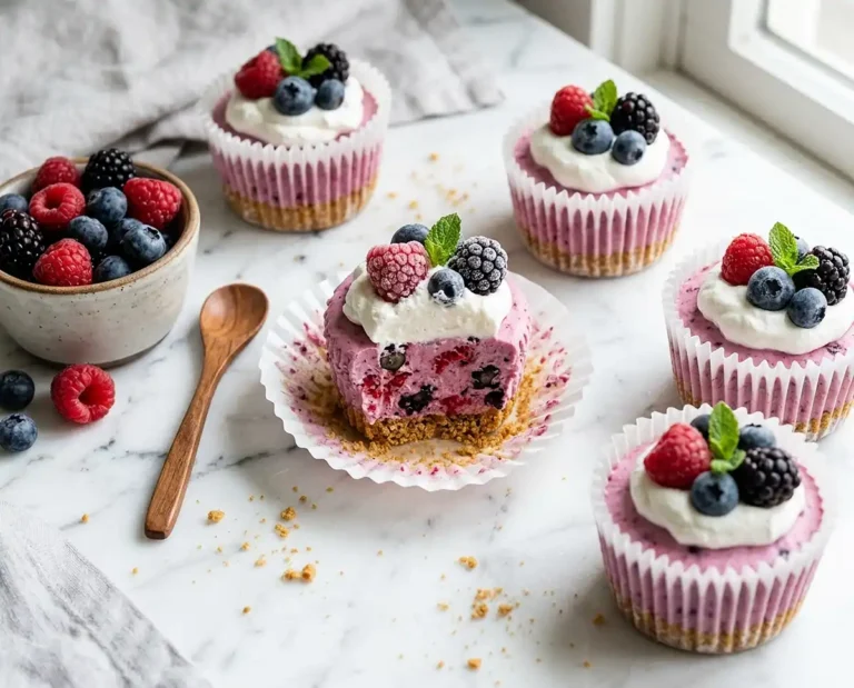 Frozen Berry Cream Pie Cups
