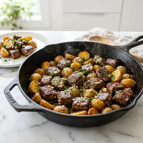 Garlic Butter Steak Bites and Potatoes 5 Garlic Butter Steak Bites and Potatoes