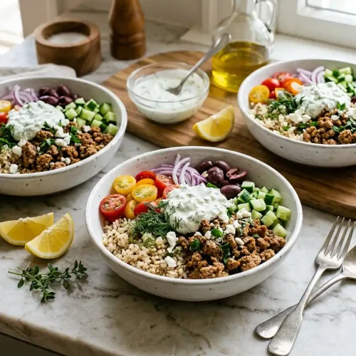 Greek Turkey Tzatziki Bowls 5 Greek Turkey Tzatziki Bowls