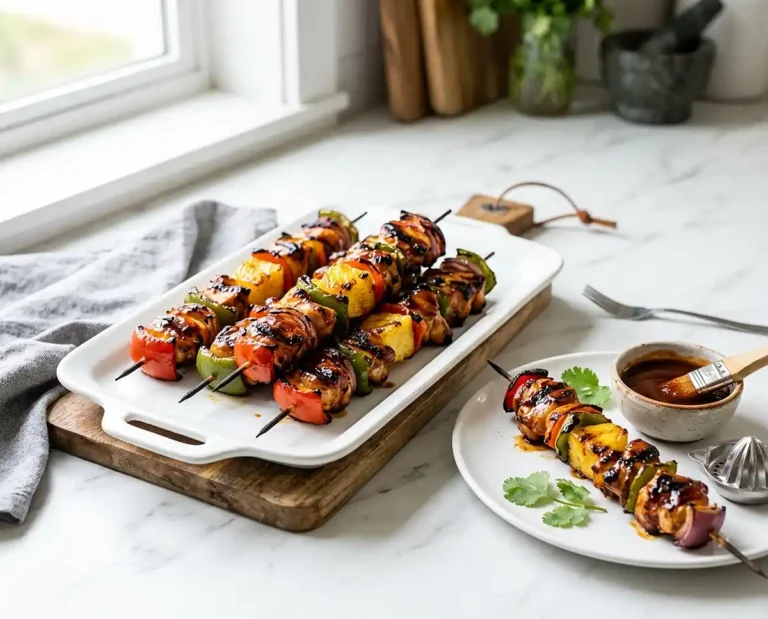 Grilled BBQ Chicken Pineapple Skewers