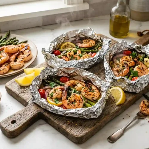 Grilled Lemon Shrimp Foil Packets