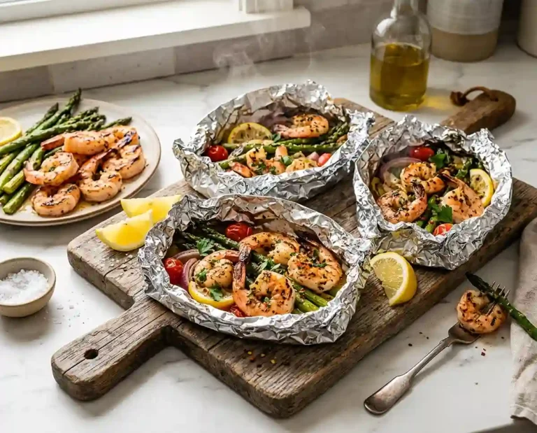 Grilled Lemon Shrimp Foil Packets
