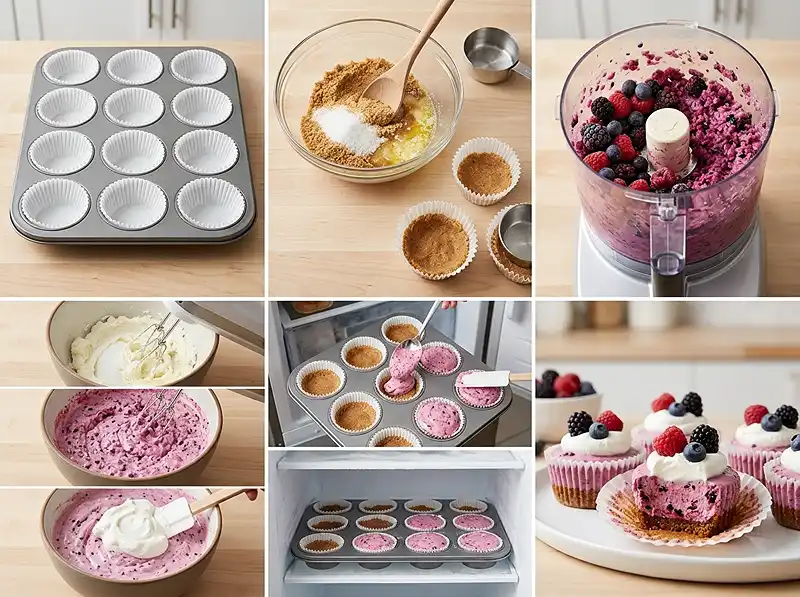 Frozen Berry Cream Pie Cups 4 How to Make Frozen Berry Cream Pie Cups