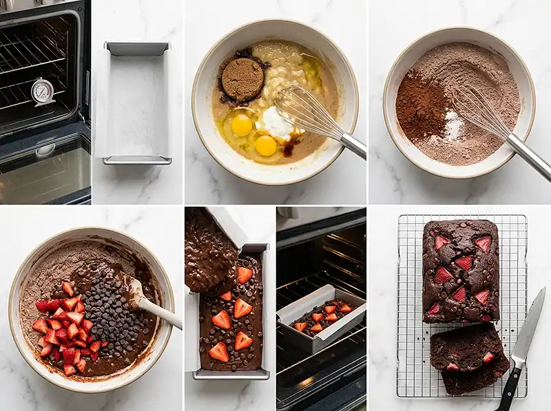 How to Make double chocolate strawberry banana bread