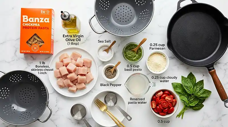 Protein Pesto Chicken Pasta 2 INGREDIENTS FOR Protein Pesto Chicken Pasta