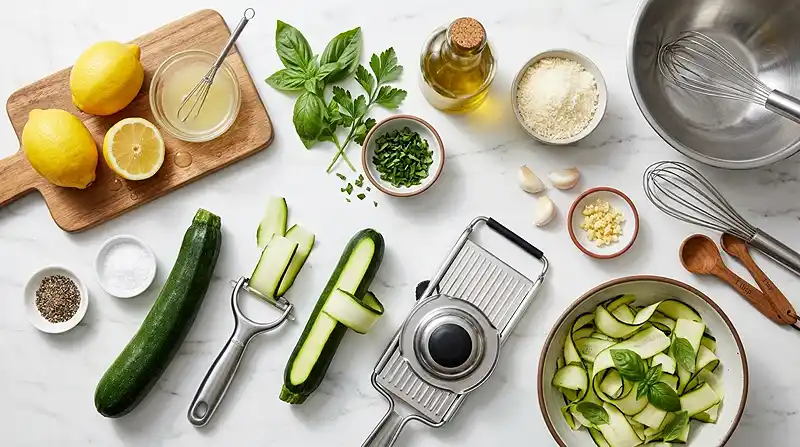 Zucchini Ribbon Salad with Lemon Parmesan 2 INGREDIENTS FOR THE Zucchini Ribbon Salad with Lemon Parmesan