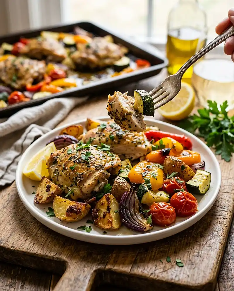 Lemon Garlic Chicken Veggie Bake 4 Lemon Garlic Chicken Veggie Bake recipe