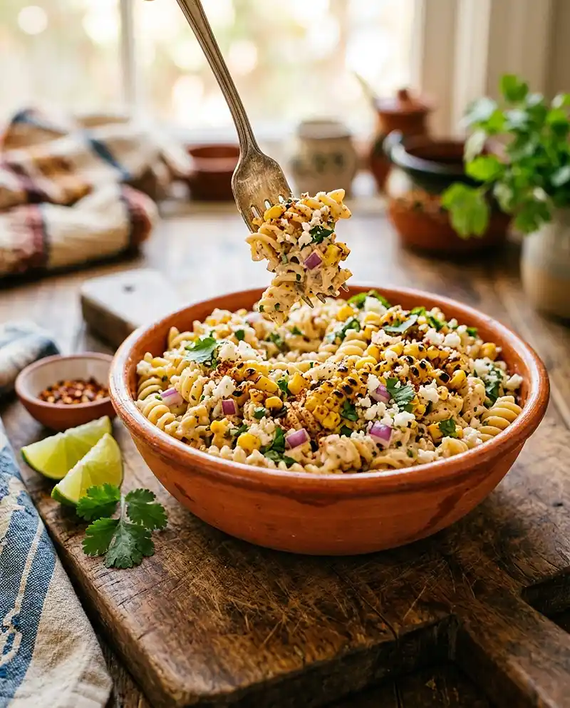 Loaded Street Corn Pasta Salad recipe