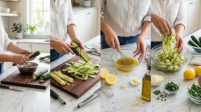 Zucchini Ribbon Salad with Lemon Parmesan 3 MAKING THE Zucchini Ribbon Salad with Lemon Parmesan