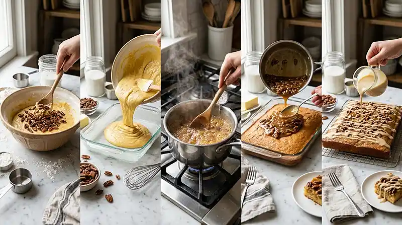 Butter Pecan Sheet Cake 3 MAKINH THE Butter Pecan Sheet Cake r