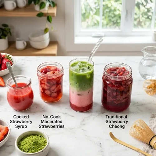 Make strawberry syrup for matcha​