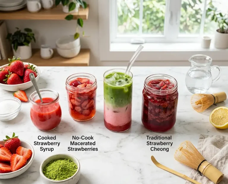 Make strawberry syrup for matcha​