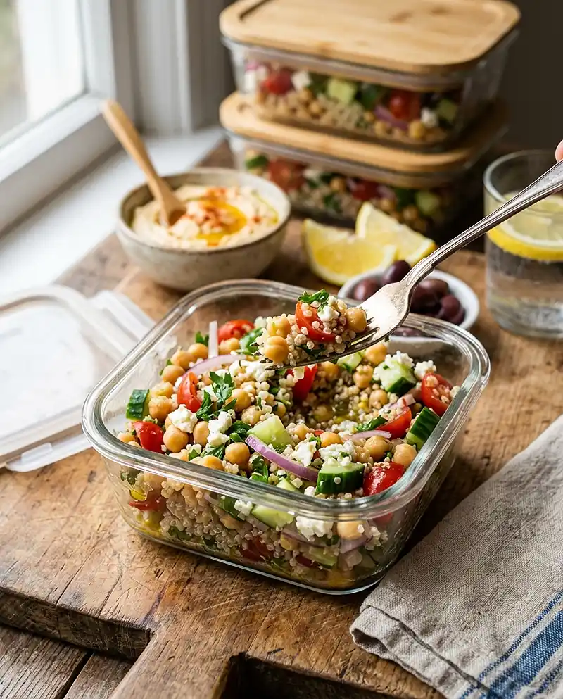 Mediterranean Chickpea Lunch Boxes 4 Mediterranean Chickpea Lunch Boxes recipe