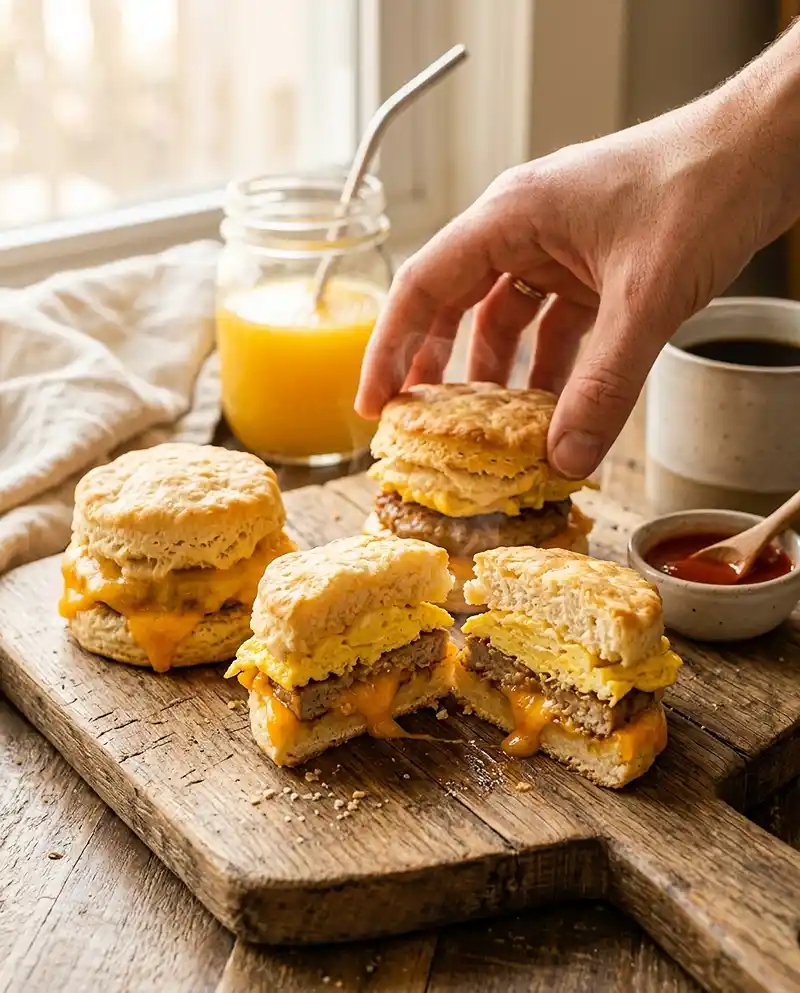 Mini Breakfast Biscuit Sandwiches recipe