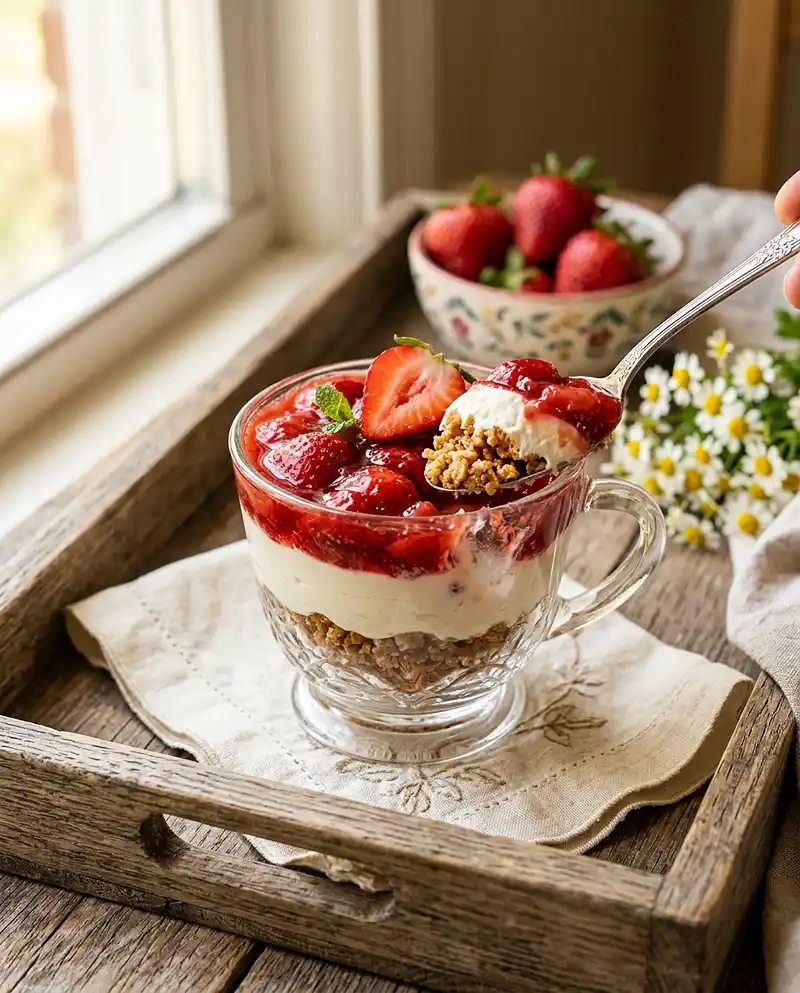 No-Bake Strawberry Pretzel Cups recipe
