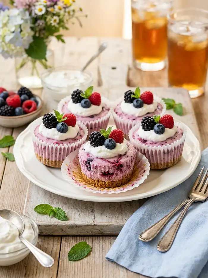 Frozen Berry Cream Pie Cups 5 No bake Frozen Berry Cream Pie Cups