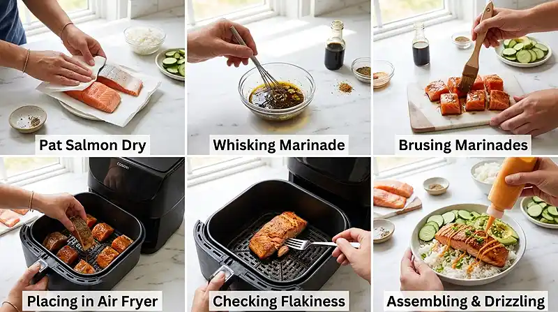 Air Fryer Salmon Rice Bowl 3 PREPARING THE Air Fryer Salmon Rice Bowl