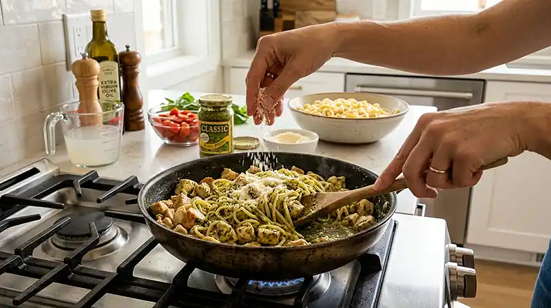 Protein Pesto Chicken Pasta 3 PREPARING THE Protein Pesto Chicken Pasta