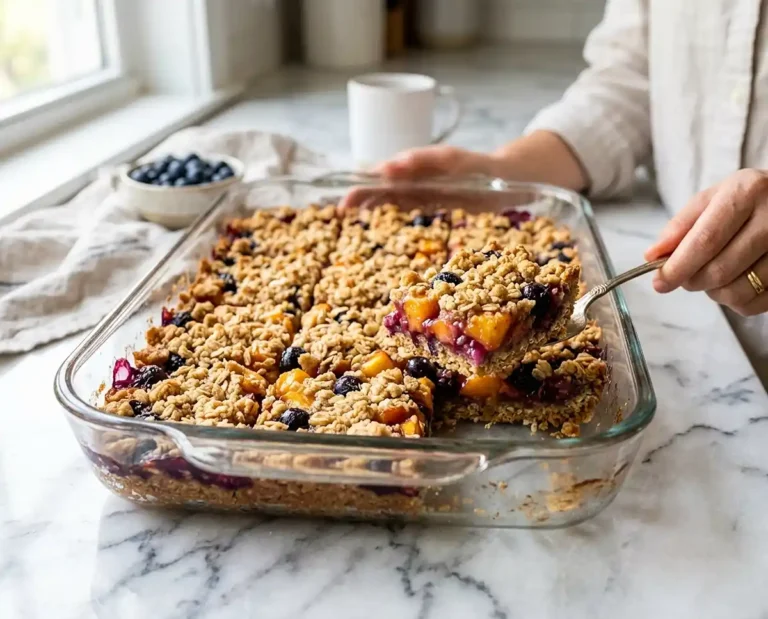 Peach Blueberry Crisp Bars