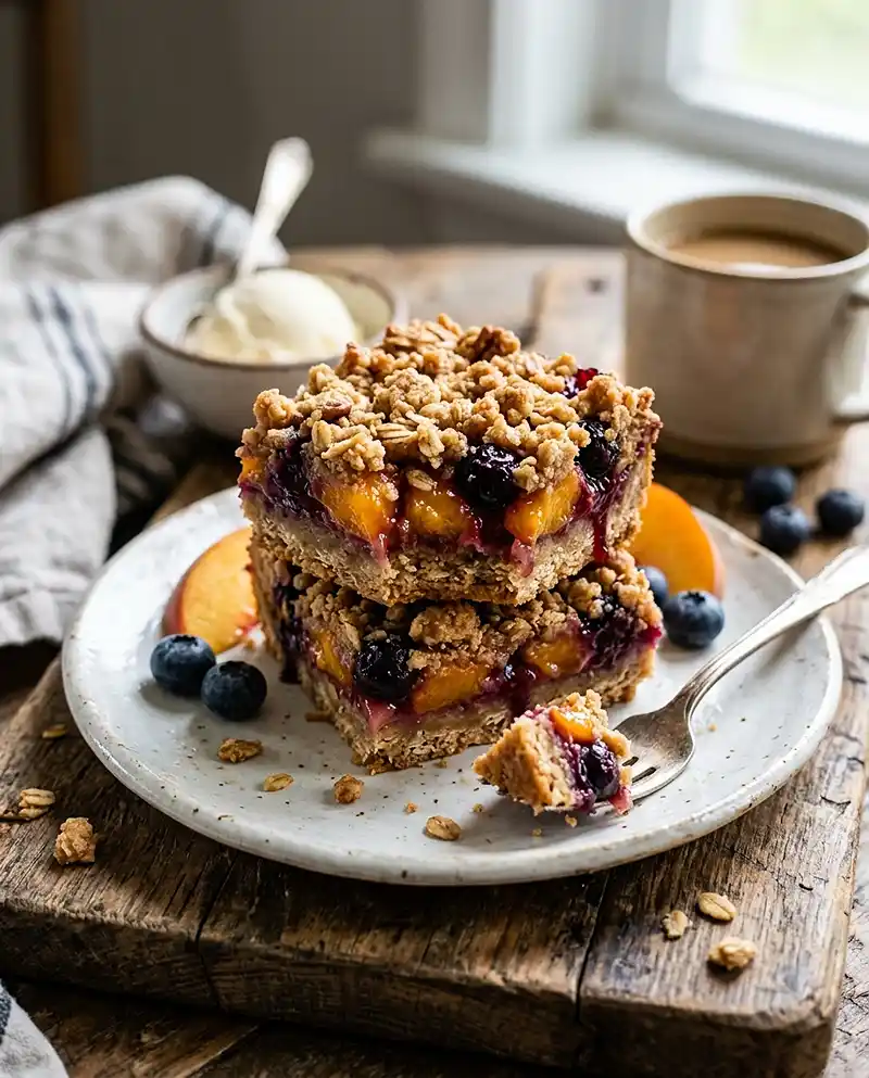 Peach Blueberry Crisp Bars 4 Peach Blueberry Crisp Bars recipe