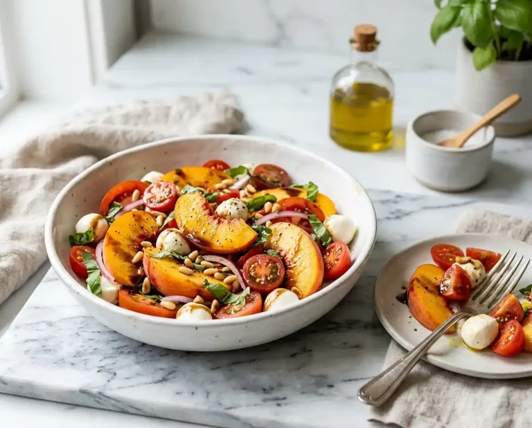 Taste with Purpose 9 Peach Tomato Basil Salad