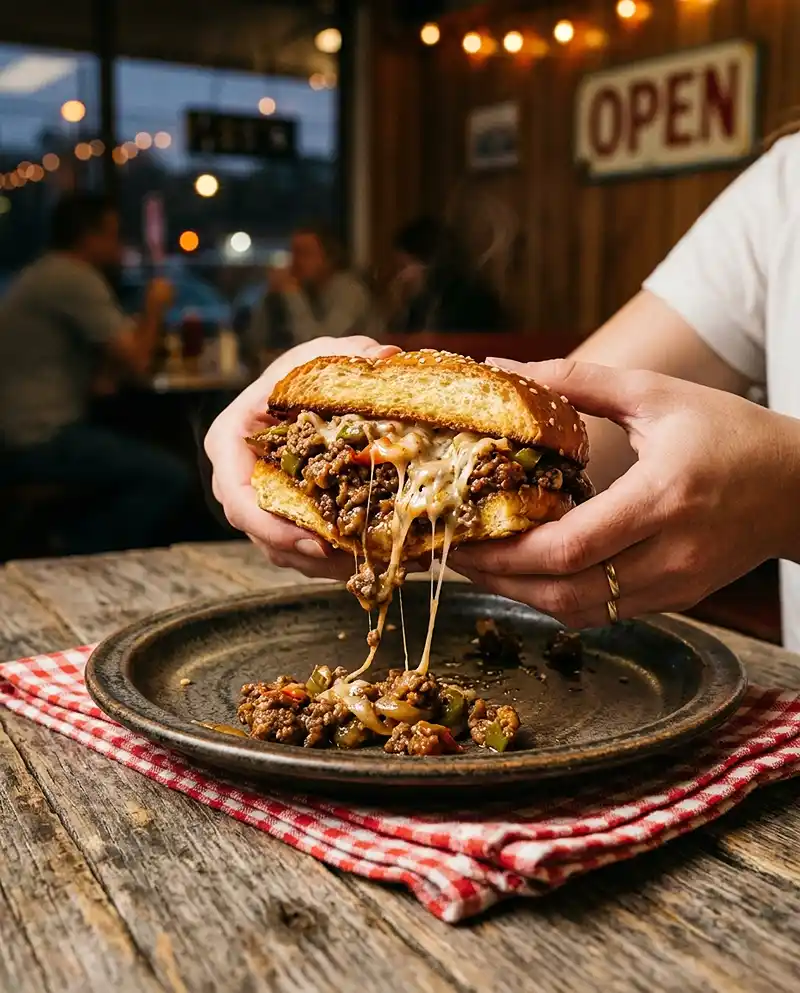 Philly Cheesesteak Sloppy Joes 4 Philly Cheesesteak Sloppy Joes recipe