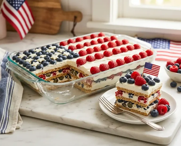 Red White and Blue Icebox Cake
