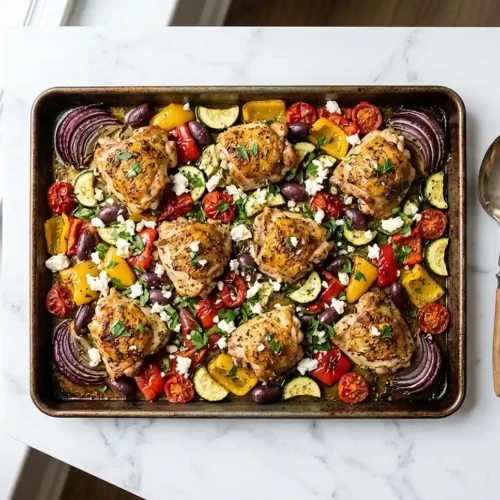 Sheet Pan Greek Chicken and Veggies 5 Sheet Pan Greek Chicken and Veggies