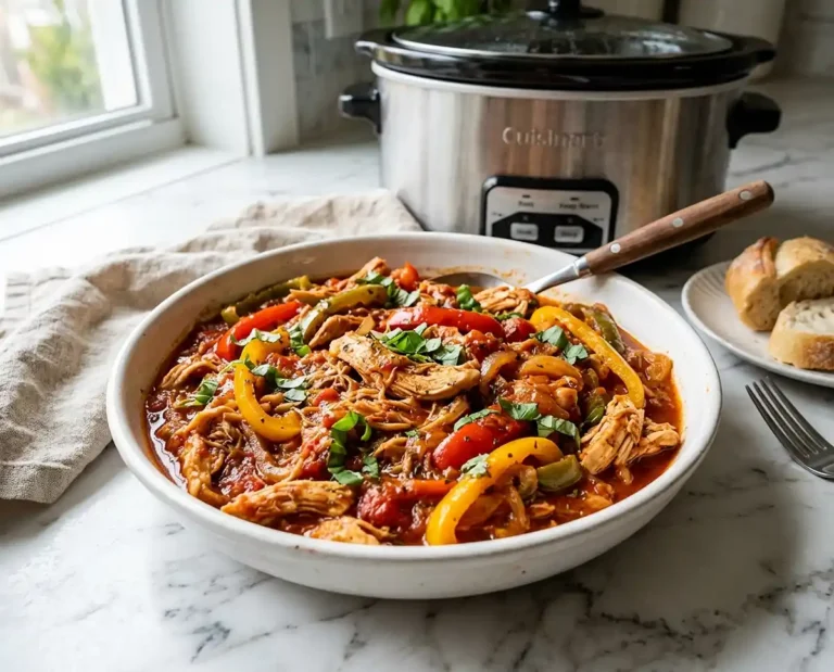 Slow Cooker Italian Chicken and Peppers