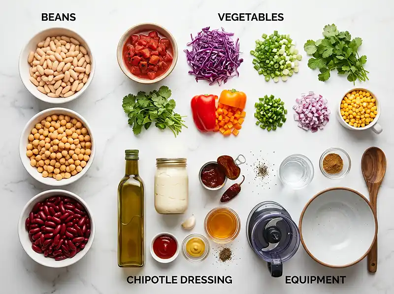 Southwestern and Mexican Dense Bean Salad Recipe 3 Southwestern and Mexican Dense Bean Salad Recipe Ingredients