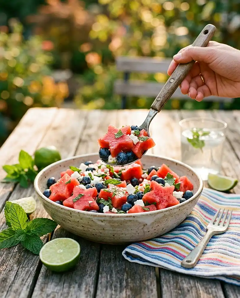 Watermelon Feta Blueberry Salad 4 Watermelon Feta Blueberry Salad recipe