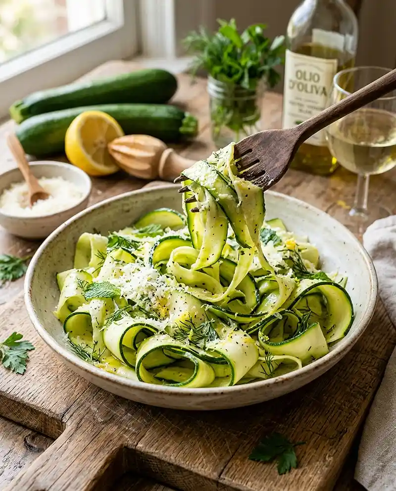 Zucchini Ribbon Salad with Lemon Parmesan 4 MAKING THE Zucchini Ribbon Salad with Lemon Parmesan