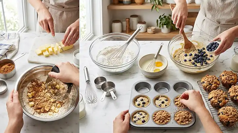 how to make the Blueberry Coffee Cake Muffins