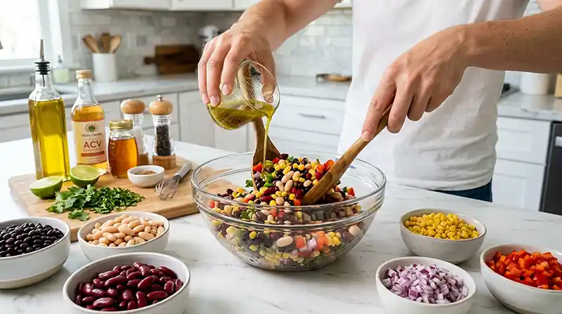 Dense Bean Salad Recipe 3 how to make the Dense Bean Salad