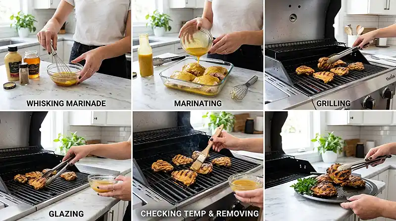 Grilled Honey Mustard Chicken Thighs 3 how to make the Grilled Honey Mustard Chicken Thighs