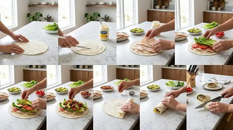 Turkey Avocado Club Wraps 3 how to make the Turkey Avocado Club Wraps