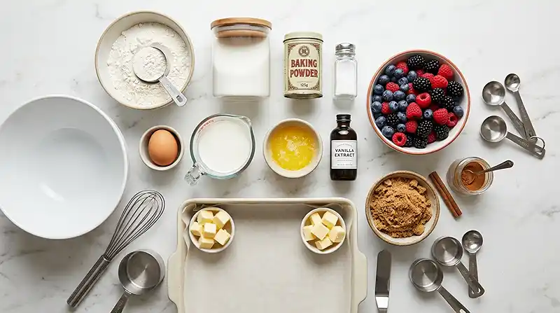 Berry Crumble Breakfast Cake 2 ingredients for Berry Crumble Breakfast Cake