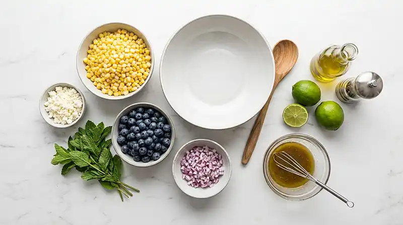 Blueberry Corn Salad with Feta 2 ingredients for Blueberry Corn Salad with Feta