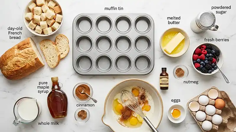 French Toast Casserole Muffins 2 ingredients for French Toast Casserole Muffins