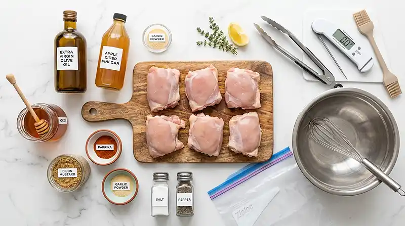 Grilled Honey Mustard Chicken Thighs 2 ingredients for Grilled Honey Mustard Chicken Thighs