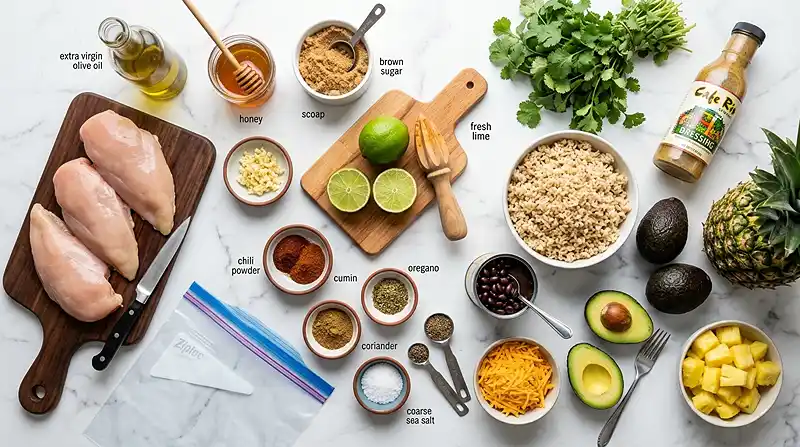 Honey Lime Chicken Burrito Bowls 2 ingredients for Honey Lime Chicken Burrito Bowls