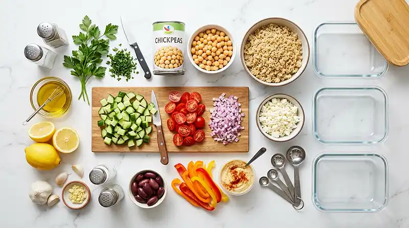 Mediterranean Chickpea Lunch Boxes 2 ingredients for Mediterranean Chickpea Lunch Boxes