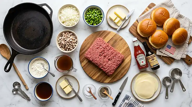 Philly Cheesesteak Sloppy Joes 2 ingredients for Philly Cheesesteak Sloppy Joes