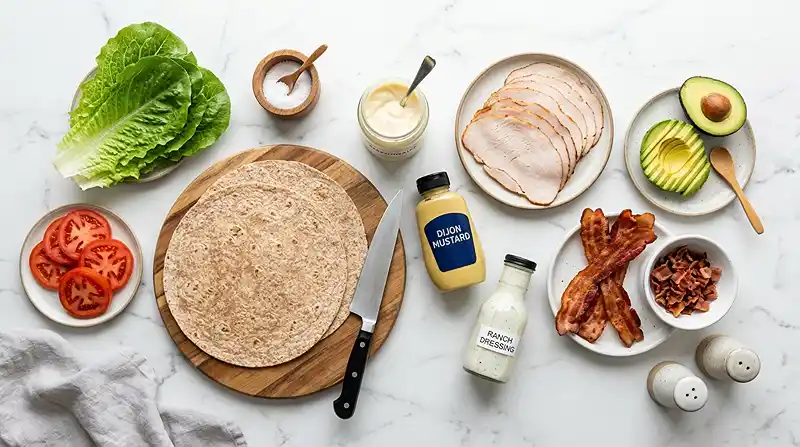Turkey Avocado Club Wraps 2 ingredients for Turkey Avocado Club Wraps