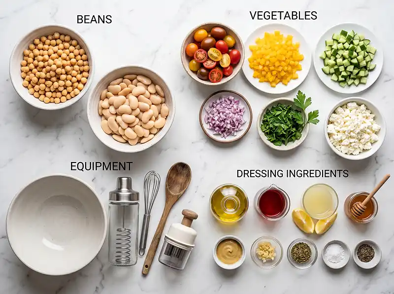 Mediterranean Dense Bean Salad Recipe 3 mediterranean dense bean salad recipe Ingredients