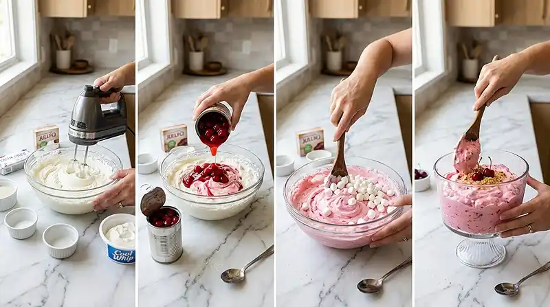 Cherry Cheesecake Fluff 3 preparing the Cherry Cheesecake Fluff