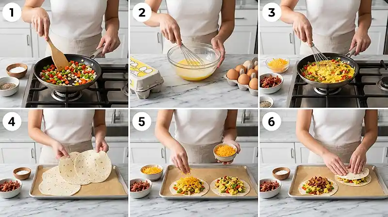 Sheet Pan Breakfast Quesadillas 3 preparing the Sheet Pan Breakfast Quesadillas