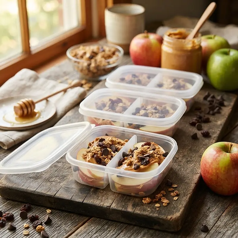 Apple Peanut Butter Granola Snack Boxes 4 Apple Peanut Butter Granola Snack Boxes RECIPE